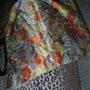 Floral and Leopard Print Tote Bag